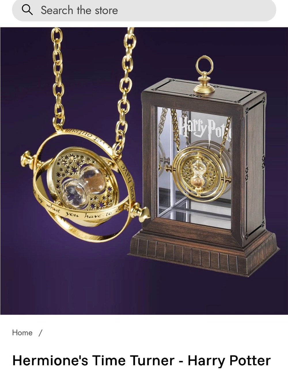 Hermione's Time Turner Necklace - Gold Tone